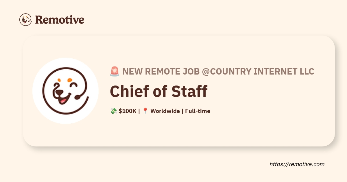 [Hiring] Chief of Staff @Country Internet LLC